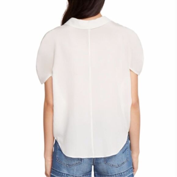 HABITUAL Lennon 100 % Silk Blouse Ivory Size Small - Picture 3 of 14